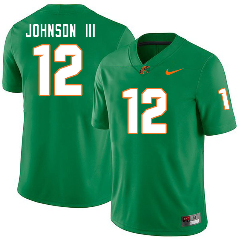 Florida A&M Rattlers #12 RJ Johnson III College Football Jerseys,Uniforms-Green